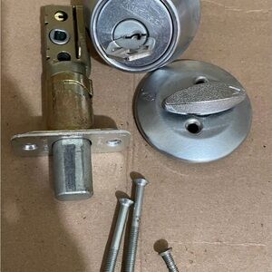 Kwickset Satin Nickel Deadbolt Door Lock with Key